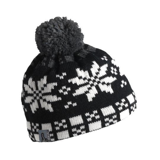 Turtle Fur Flaky Pixie Pom Womens Hat, Charcoal, medium
