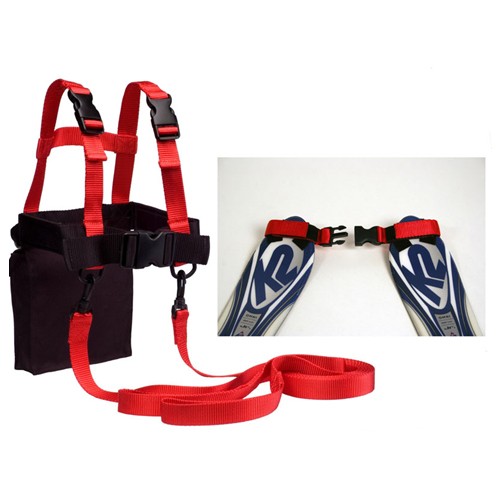 Lucky Bums Ski Trainer Kit with Tip Clip 2013, Black-Red, medium