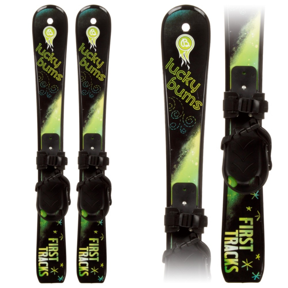 Lucky Bums Snow Kids Plastic Kids Skis 2013, Green-Black, medium