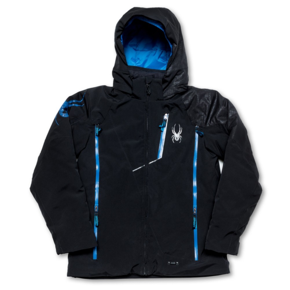 Spyder Avenger Boys Ski Jacket, Black-Black-Collegiate, medium