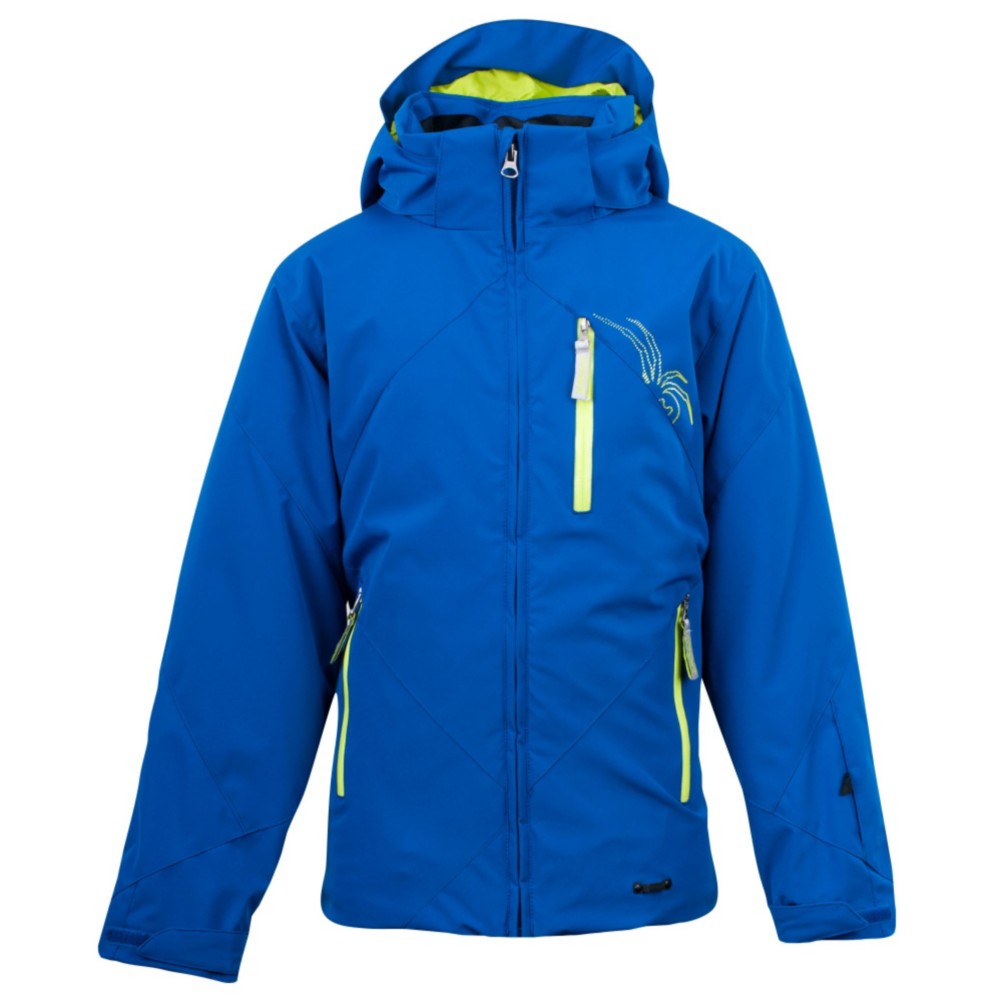 Spyder Enforcer Boys Ski Jacket, Just Blue-Just Blue-Sharp Lime, swatch
