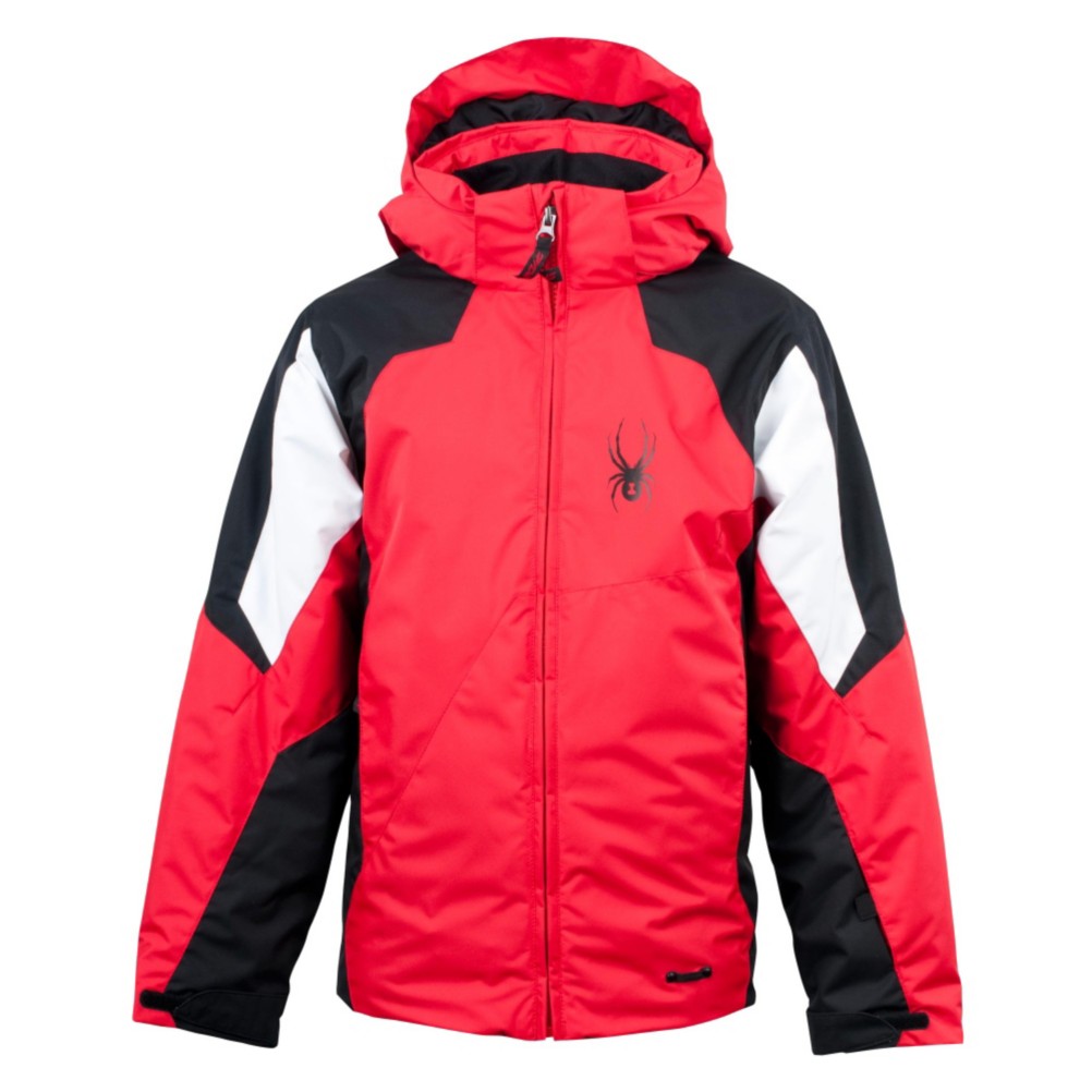 Spyder Guard Boys Ski Jacket, Red-Black-White, swatch