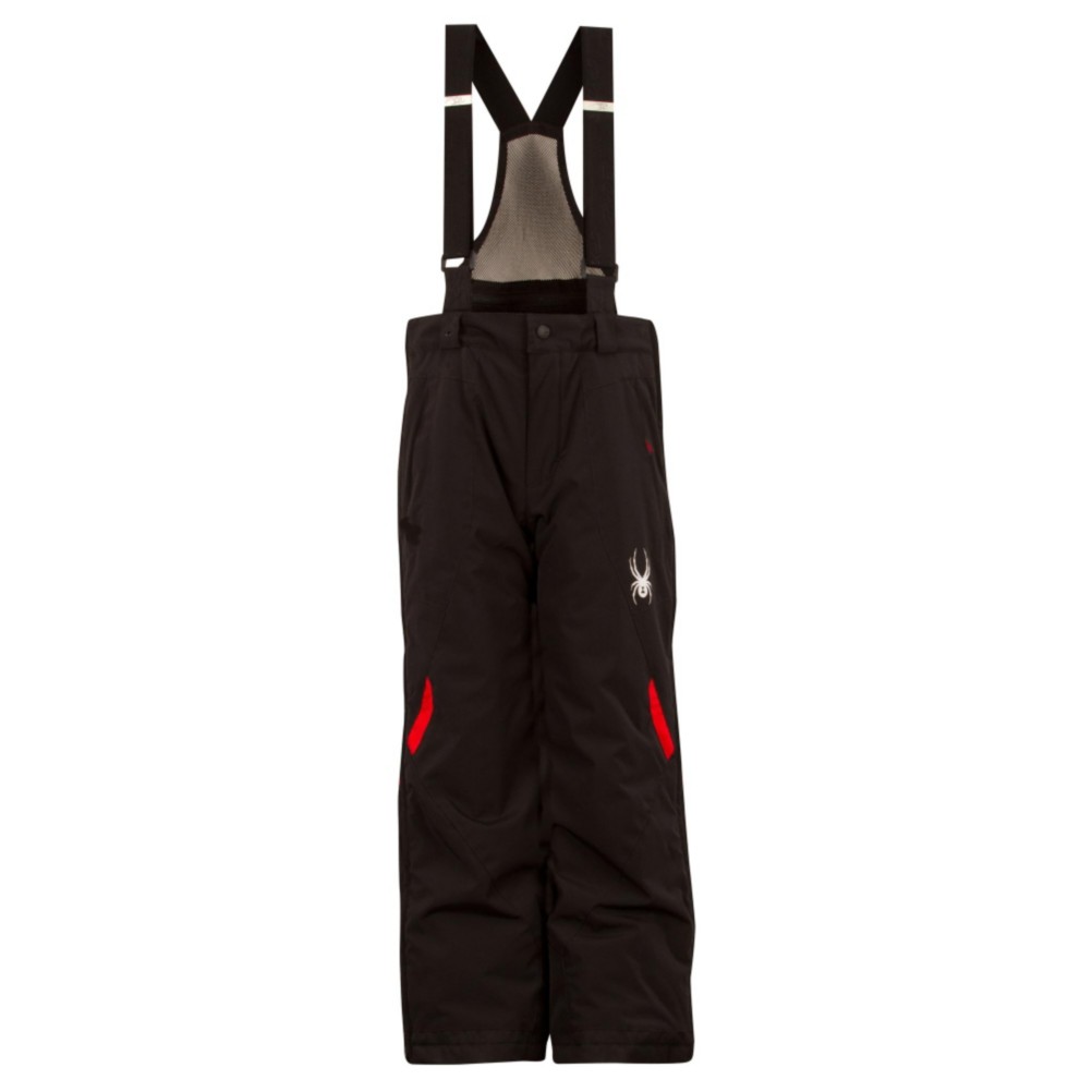 Spyder Force Kids Ski Pants, Black-Red, swatch