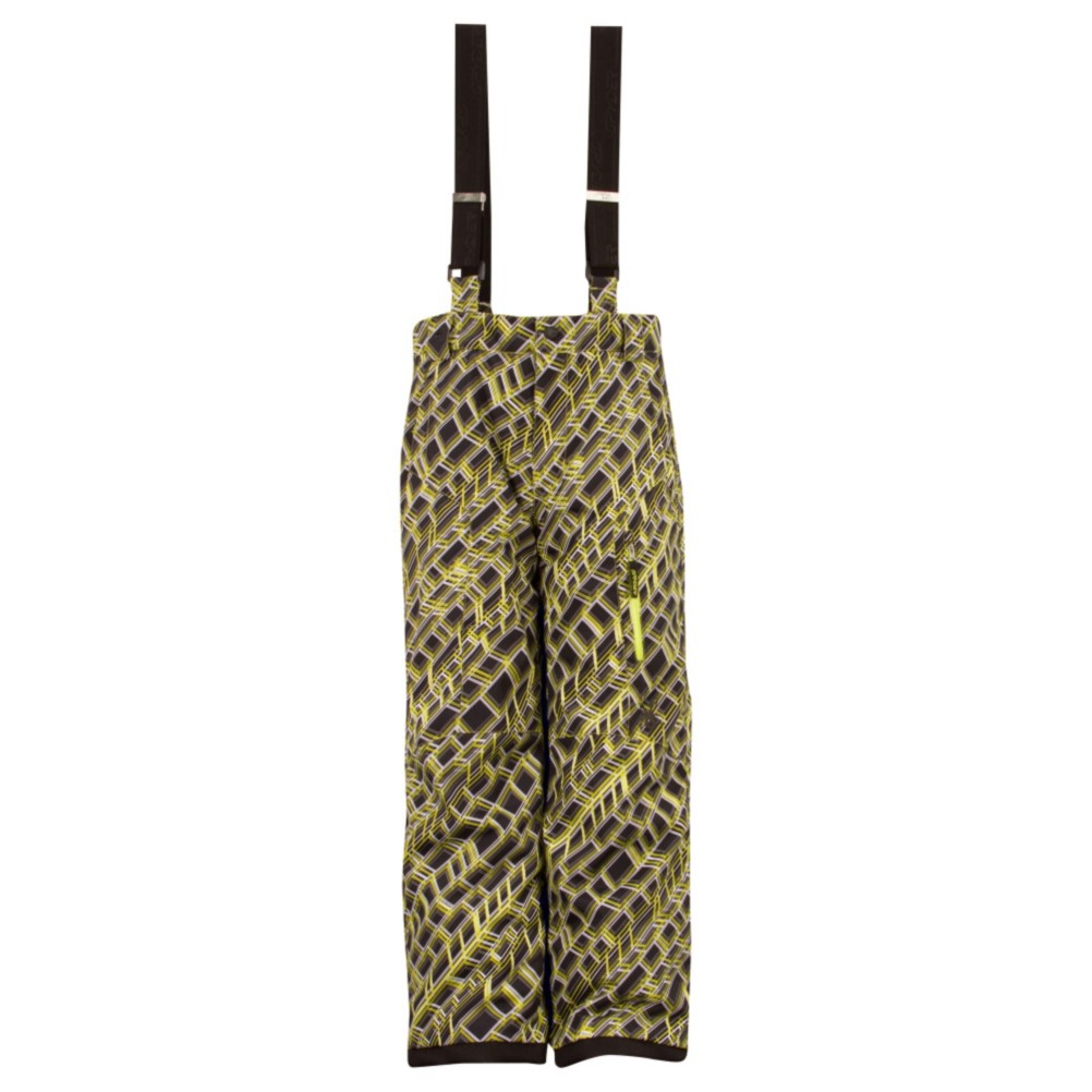 Spyder Propulsion Kids Ski Pants, Sharp Lime Mosaic Print, swatch