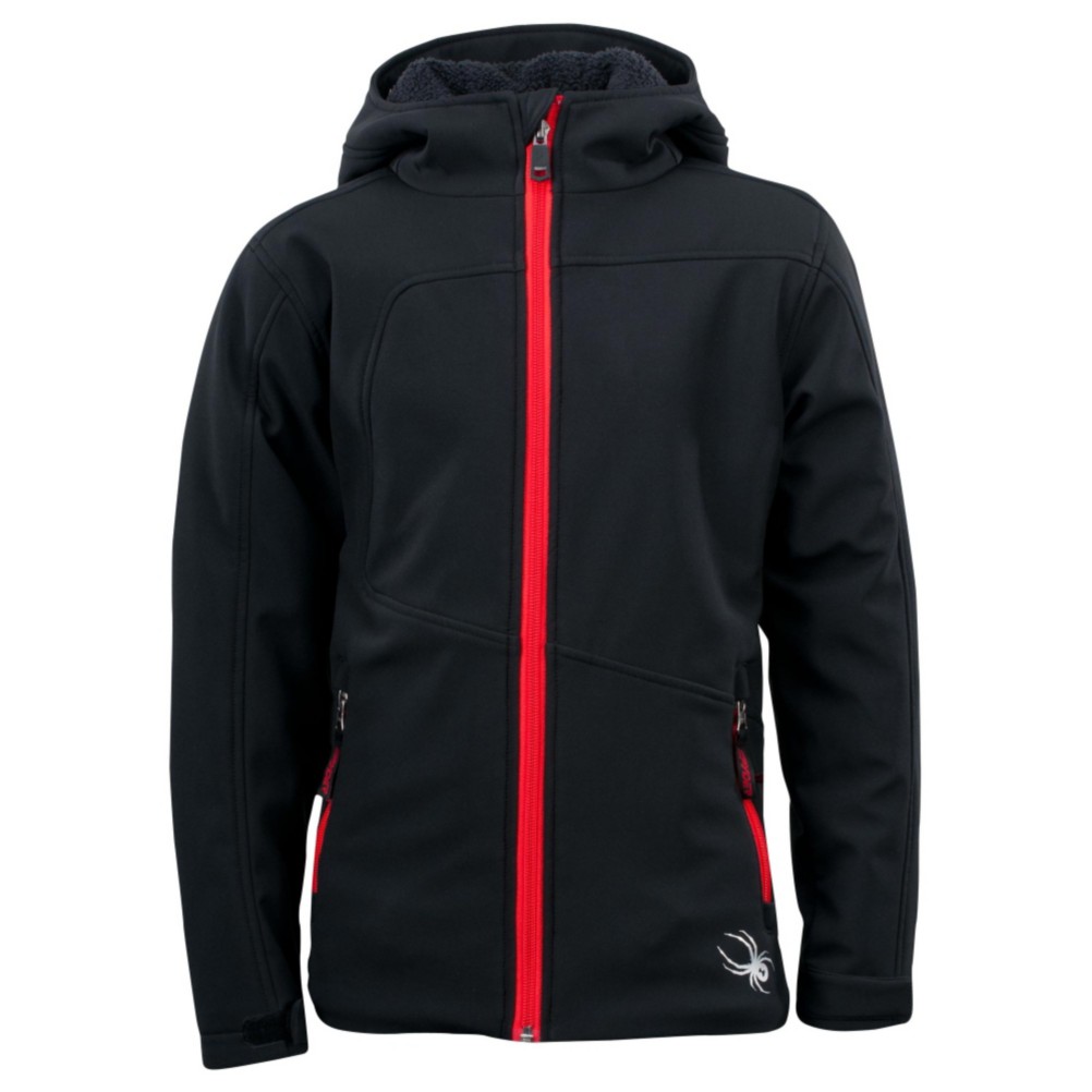 Spyder Patsch Insulated Kids Soft Shell Ski Jacket, Black, swatch