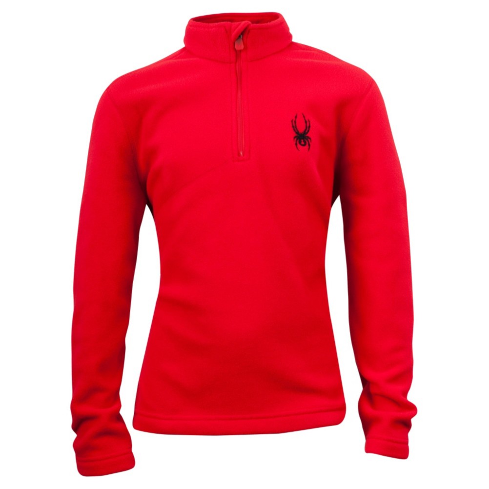 Spyder Speed Fleece T-Neck Kids Midlayer, Red, swatch