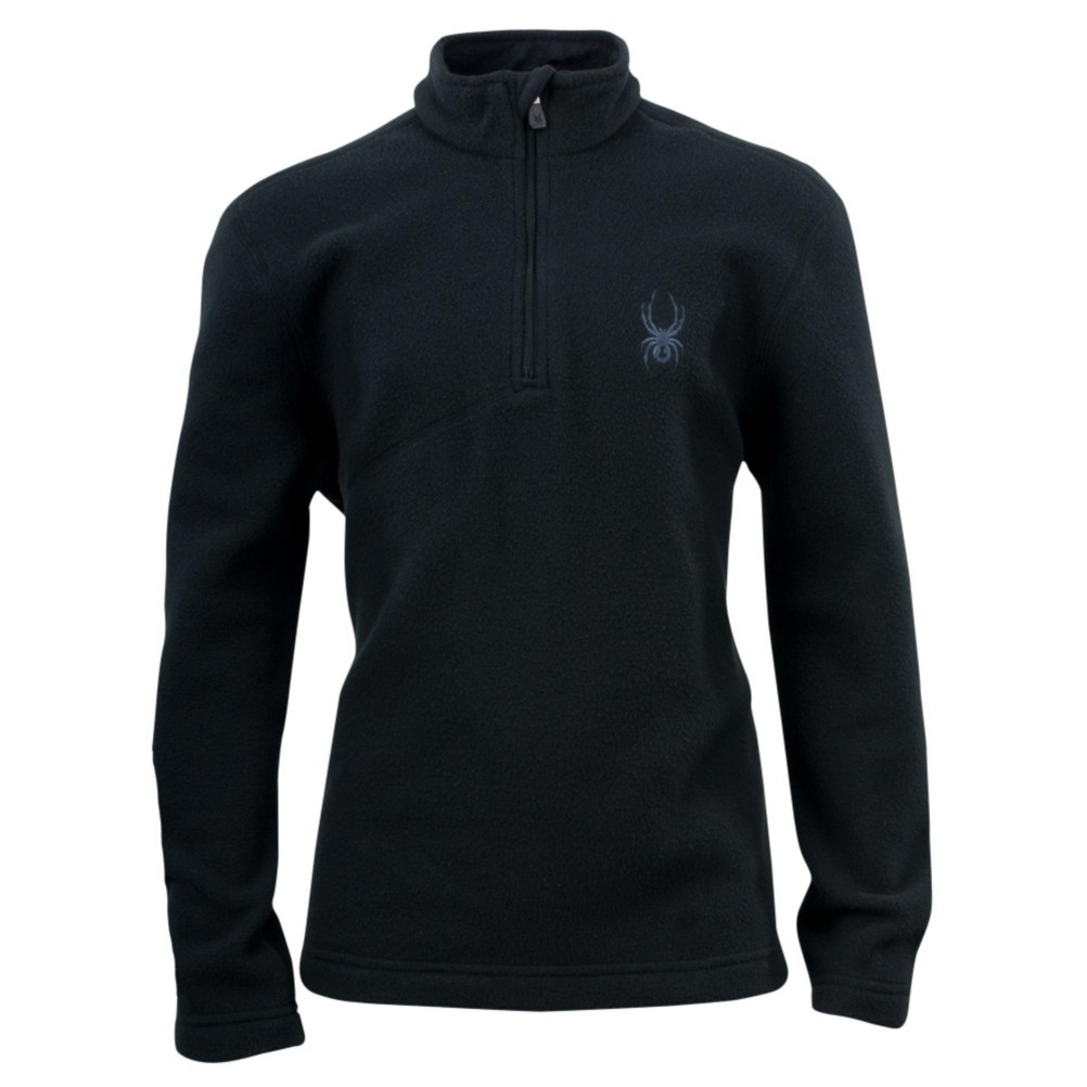 Spyder Speed Fleece T-Neck Kids Midlayer, Black, medium