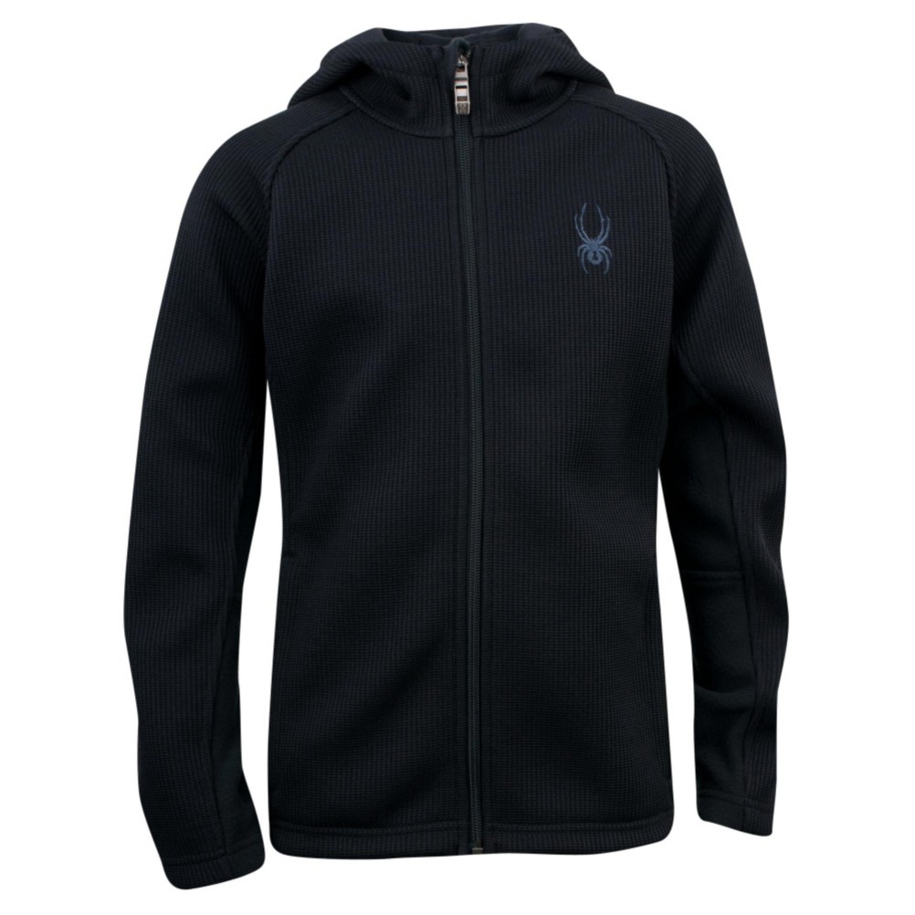 Spyder Core Upward Full Zip Kids Hoodie, Black-Black, medium