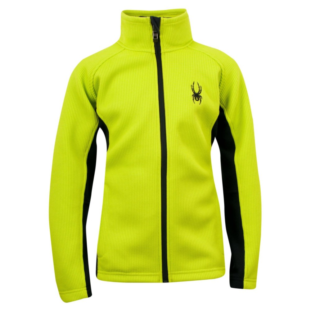 Spyder Core Constant Full Zip Kids Sweater, Sharp Lime, swatch