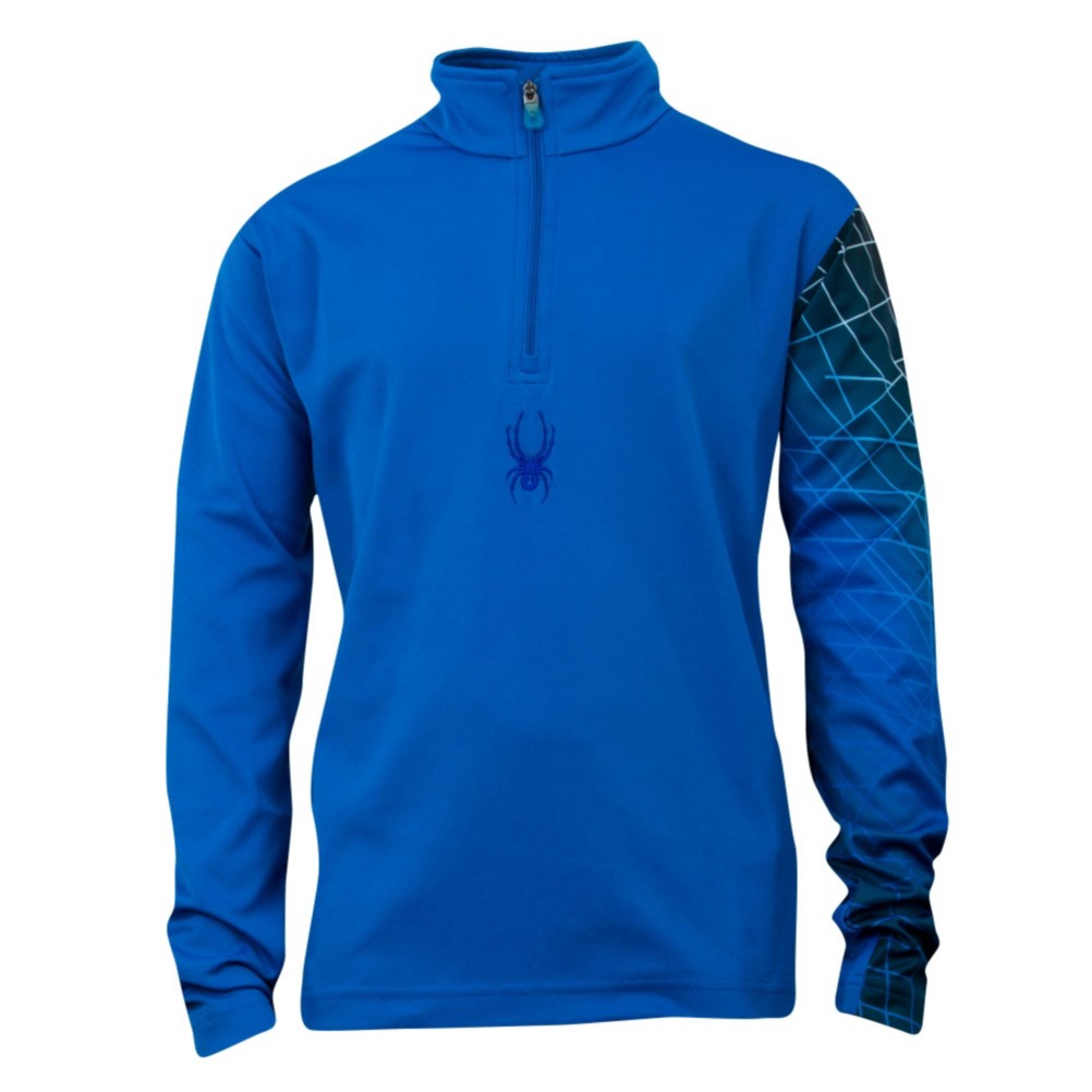 Spyder Linear Web Dry Web T-Neck Kids Midlayer, Collegiate-Just Blue, swatch