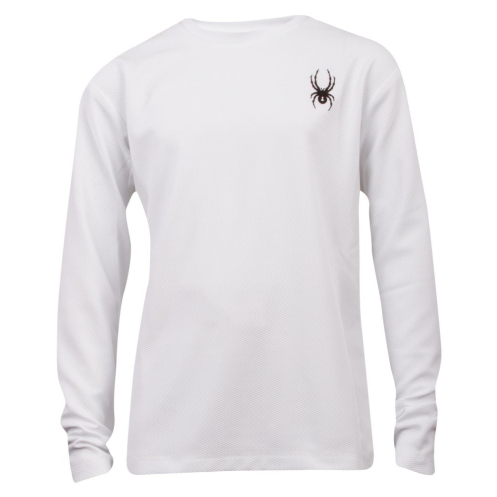 Spyder Pump Dry Web Crew Kids Midlayer, White, swatch