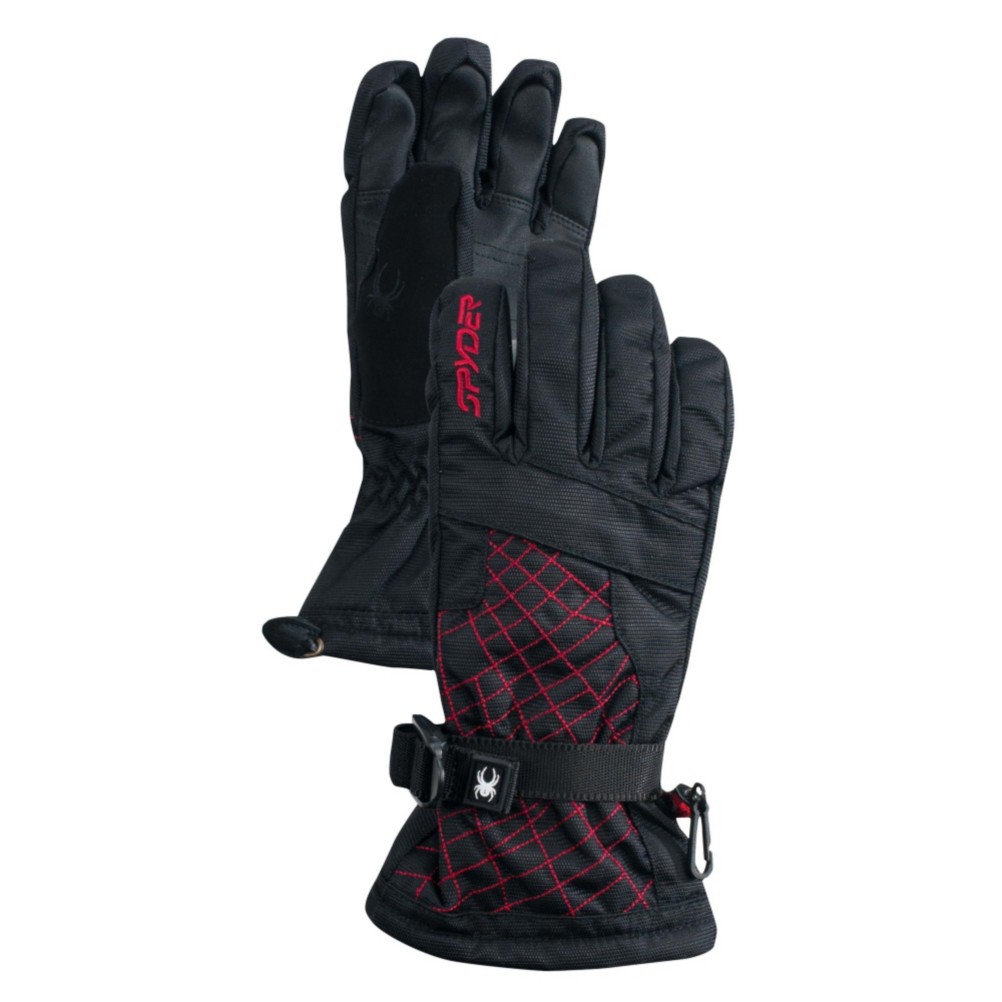 Spyder Over Web Kids Gloves, Black-Red, swatch