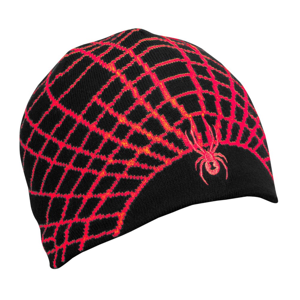 Spyder Web Kids Hat, Black-Red, swatch