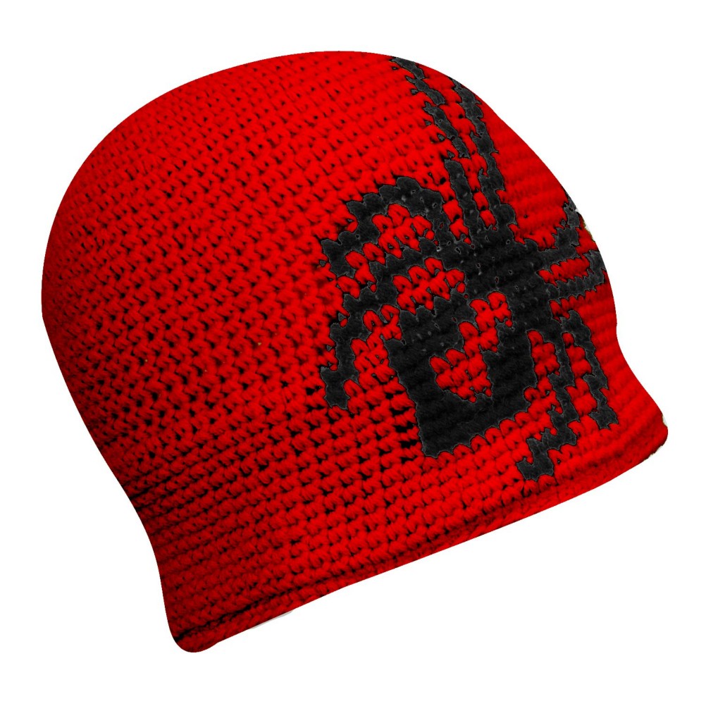 Spyder Creeper Hand Knit Kids Hat, Red-Black, swatch