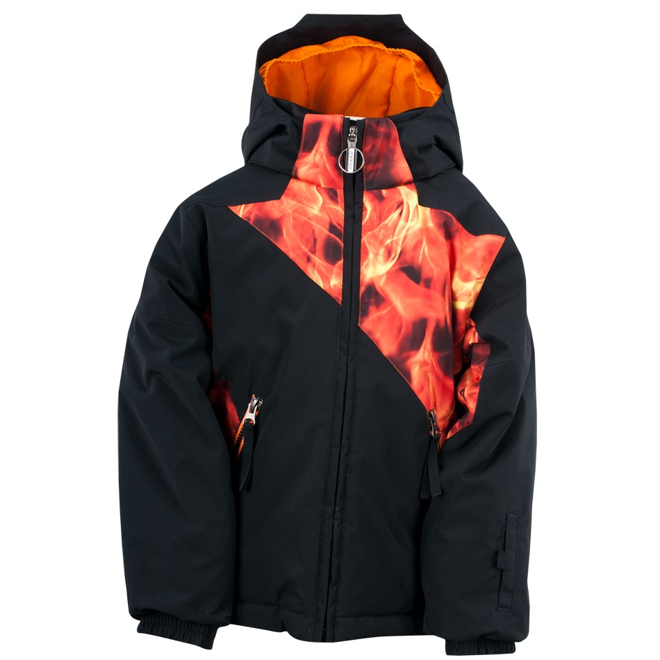 Spyder Mini Armageddon Toddler Ski Jacket, Black-Squeeze Inferno Print, swatch