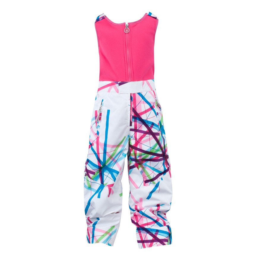 Spyder Bitsy Tart Toddler Girls Ski Pants, White Cross Hatch-Diva Pink, swatch