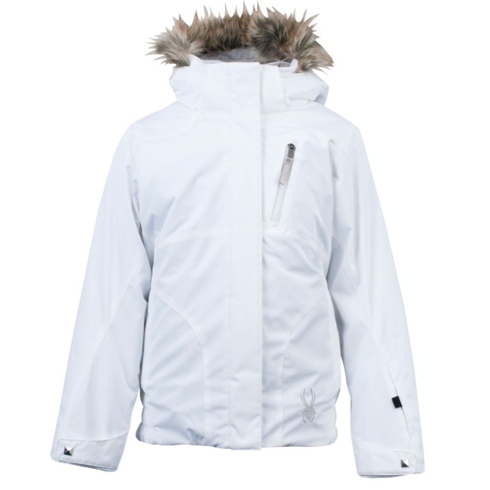 Spyder Lola Girls Ski Jacket, White, swatch