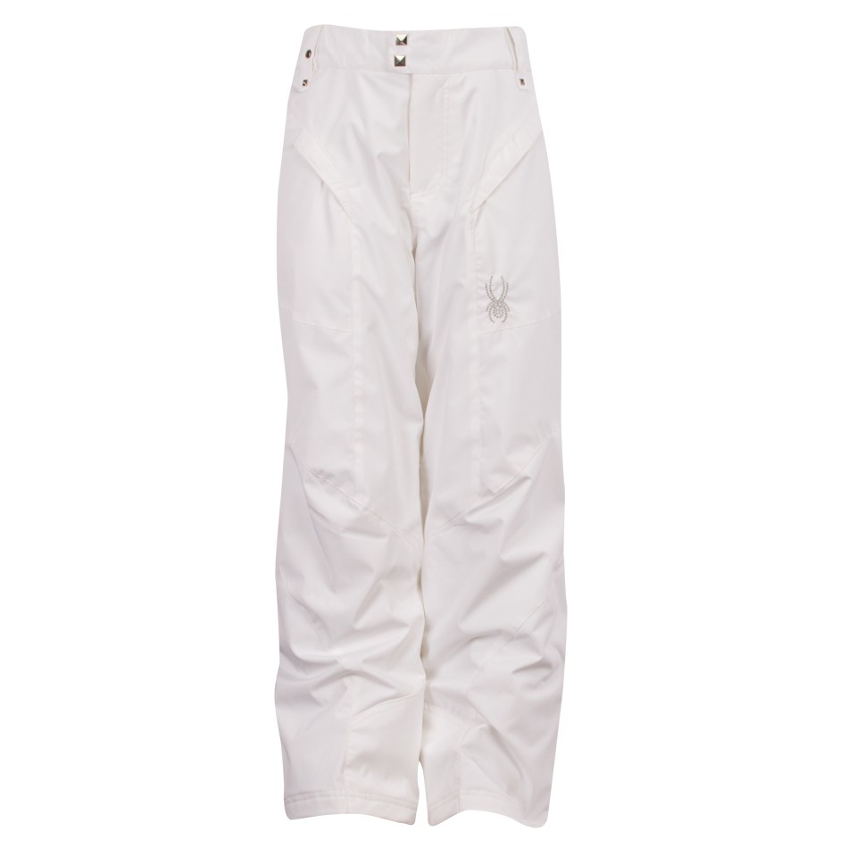 Spyder Mimi Girls Ski Pants, White, swatch