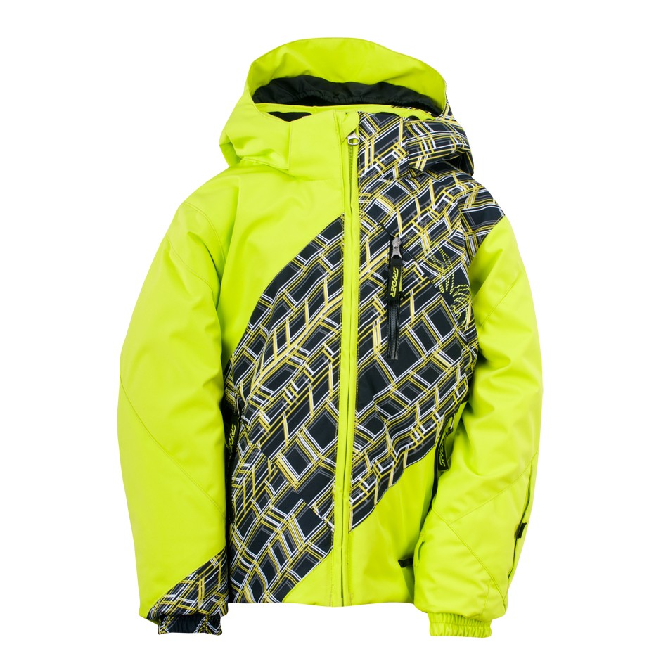 Spyder Mini Enforcer Toddler Ski Jacket, Sharp Lime-Lime Mosaic Print, swatch