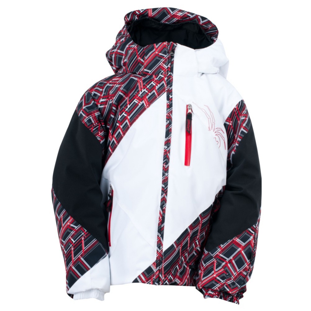 Spyder Mini Enforcer Toddler Ski Jacket, Red Mosaic Print-White-Black, swatch
