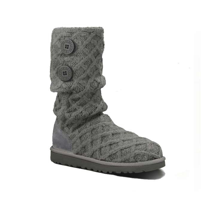 UGG Australia Lattice Cardy Girls Boots, Charcoal, medium