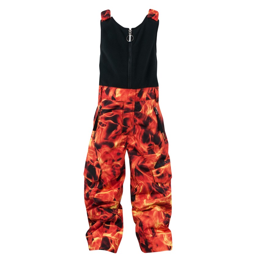 Spyder Mini Throw Bib Toddlers Ski Pants, Squeeze Inferno Print, swatch