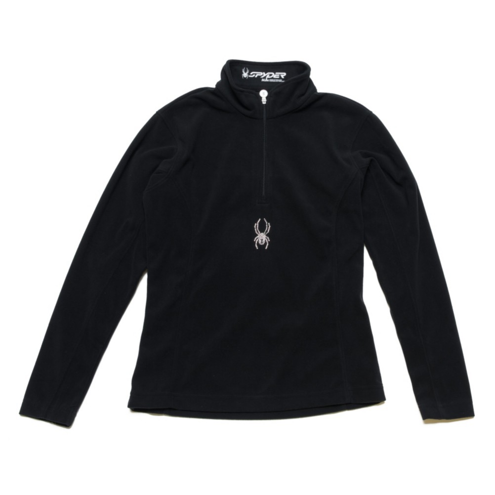 Spyder Chloe Fleece T-Neck Kids Midlayer, Black, medium