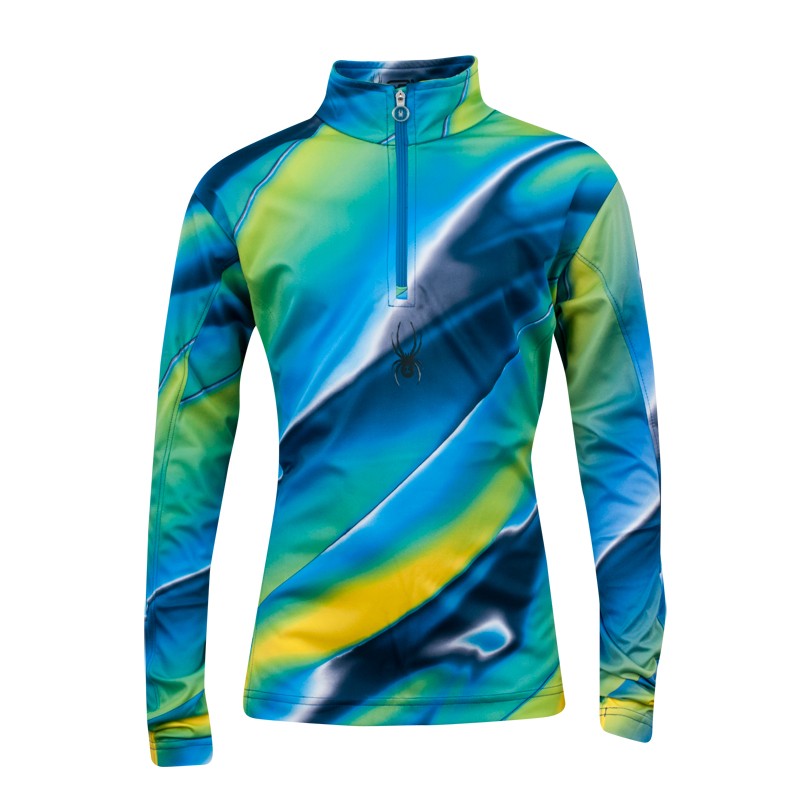 Spyder Bloom DRY Web Girls T-Neck Kids Midlayer, Taxi Fade Away, medium
