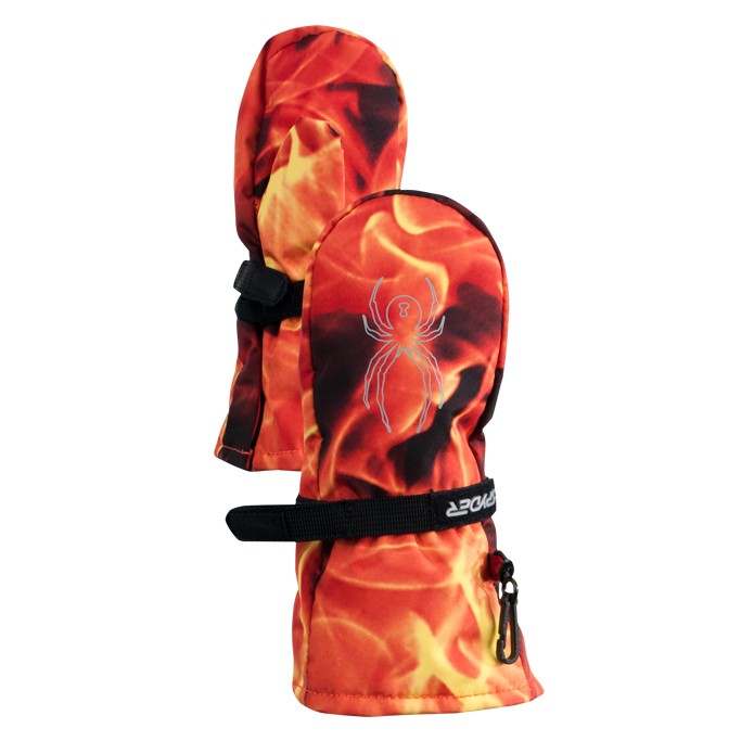 Spyder Mini Cubby Toddlers Mittens, Squeeze Inferno Print, swatch