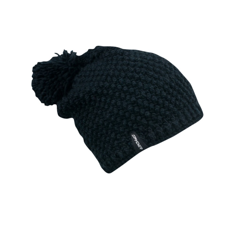Spyder Brrr Berry Hand Knit Womens Hat, Black, medium