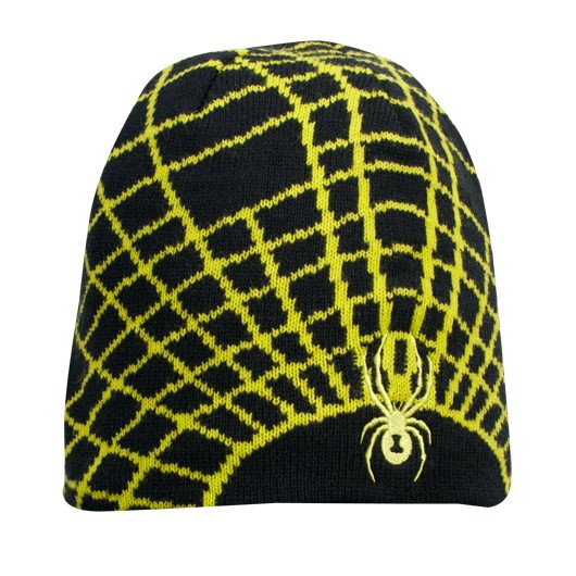 Spyder Mini Web Toddlers Hat, Black-Sharp Lime, swatch