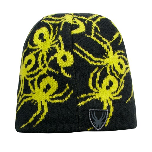 Spyder Mini Bugs Toddlers Hat, Black-Sharp Lime, medium