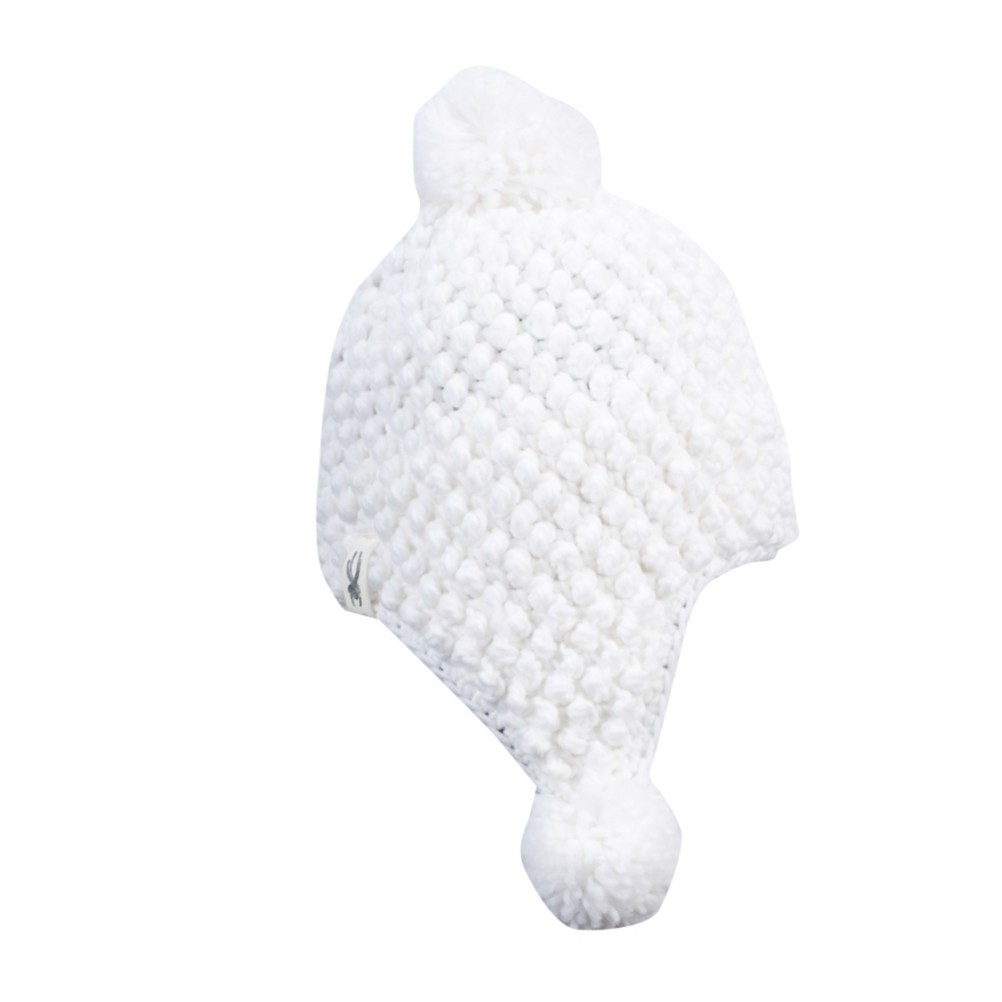 Spyder Bitsy Brrr Berry Hand Knit Toddlers Hat, White, medium