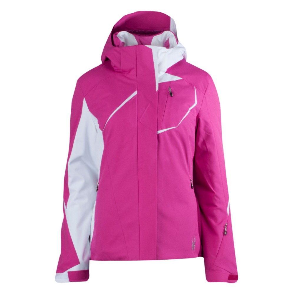 Spyder Prevail Womens Insulated Ski Jacket, Sassy Pink-White, swatch