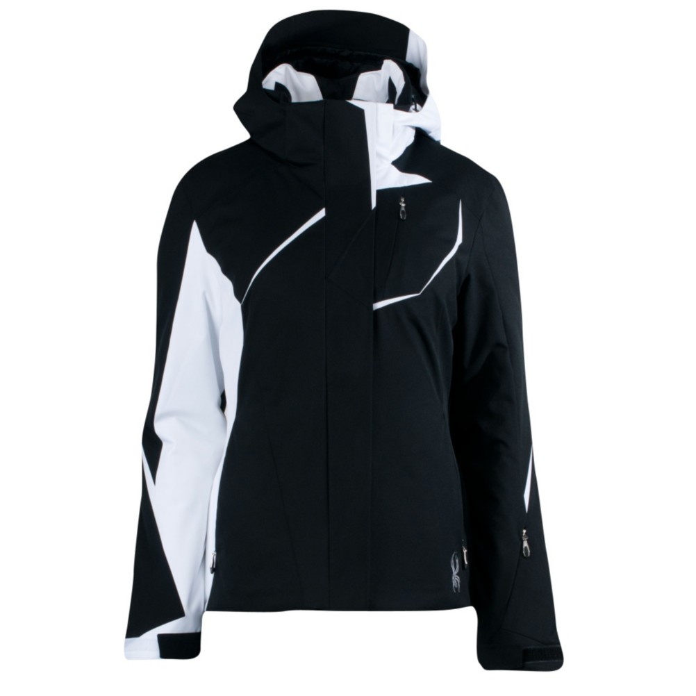 Spyder Prevail Womens Insulated Ski Jacket, Black-White, swatch