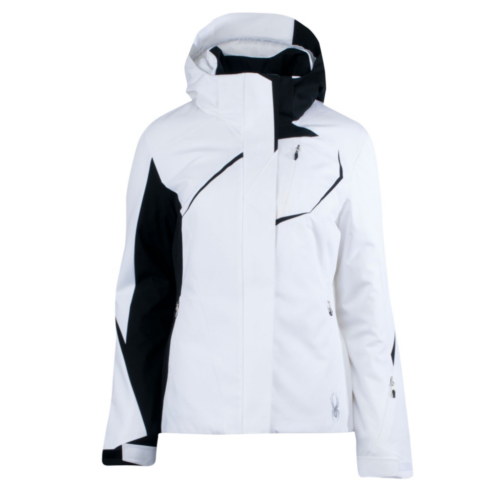 Spyder Prevail Womens Insulated Ski Jacket, White-Black, swatch