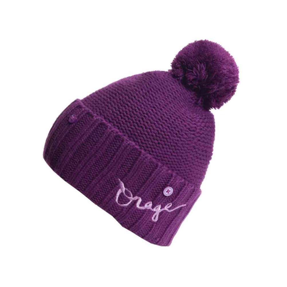 Orage Big Top Beanie Kids Hat, Grape, medium