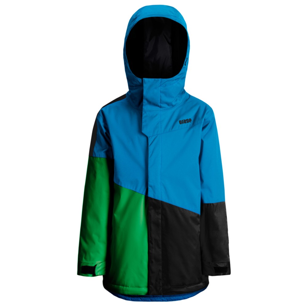 Orage Pack Boys Ski Jacket, Winter Blue-True Green-Black, medium