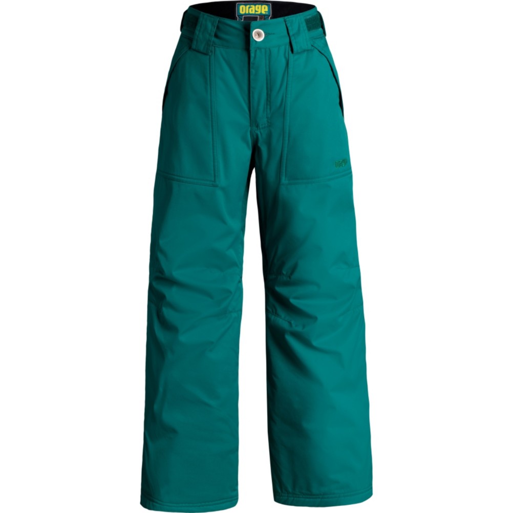 Orage Tarzo Kids Ski Pants, Dark Green, swatch