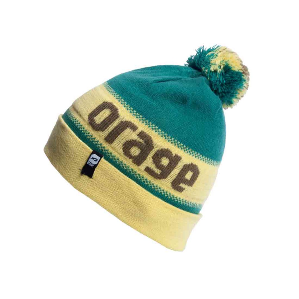 Orage Brown Beanie Kids Hat, Dark Green, medium