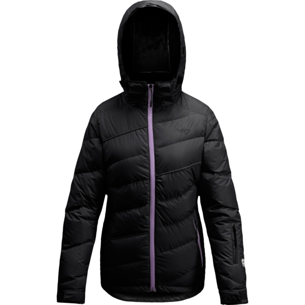Orage Cascade Down Womens Insulated Ski Jacket, Black, medium