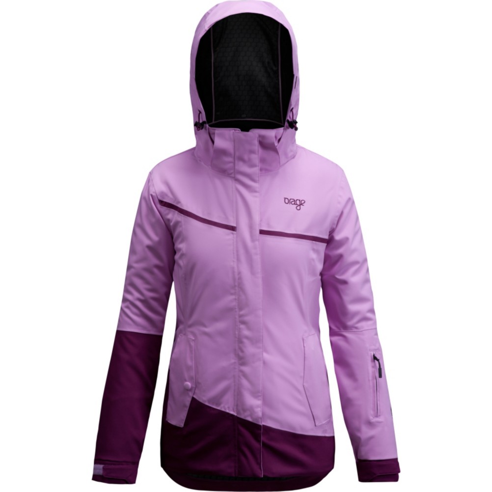 Orage Leila Womens Insulated Ski Jacket, Light Purple-Dark Purple, medium