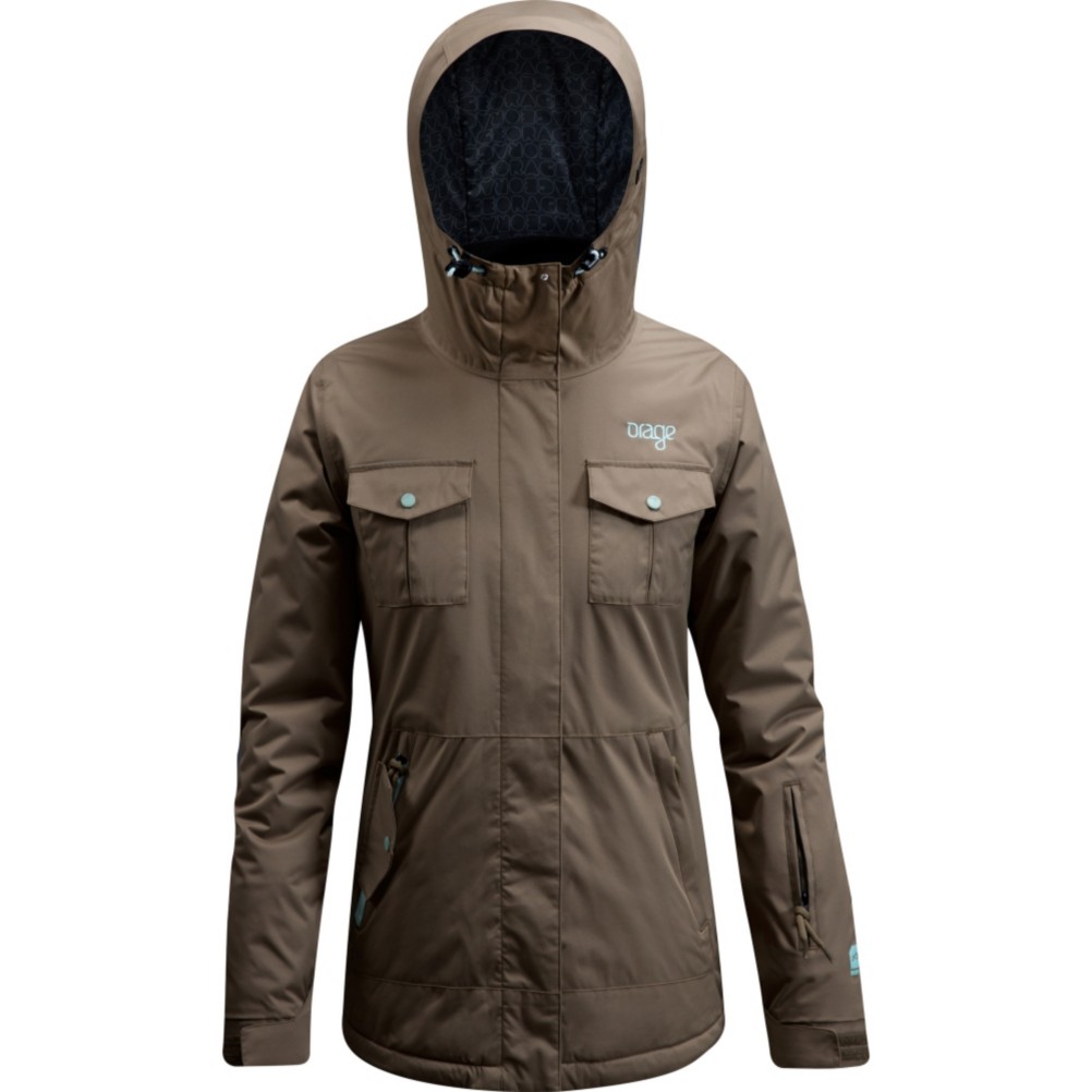 Orage Cloud 9 Womens Insulated Ski Jacket, Khaki, swatch