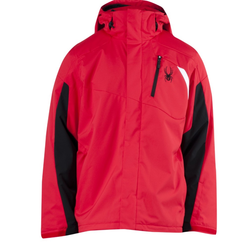 Spyder Sentinel Mens Insulated Ski Jacket, Red-Black-White, swatch
