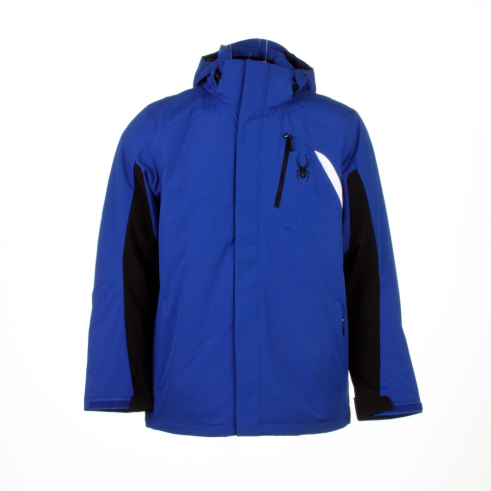 Spyder Sentinel Mens Insulated Ski Jacket, Just Blue-Black-White, swatch