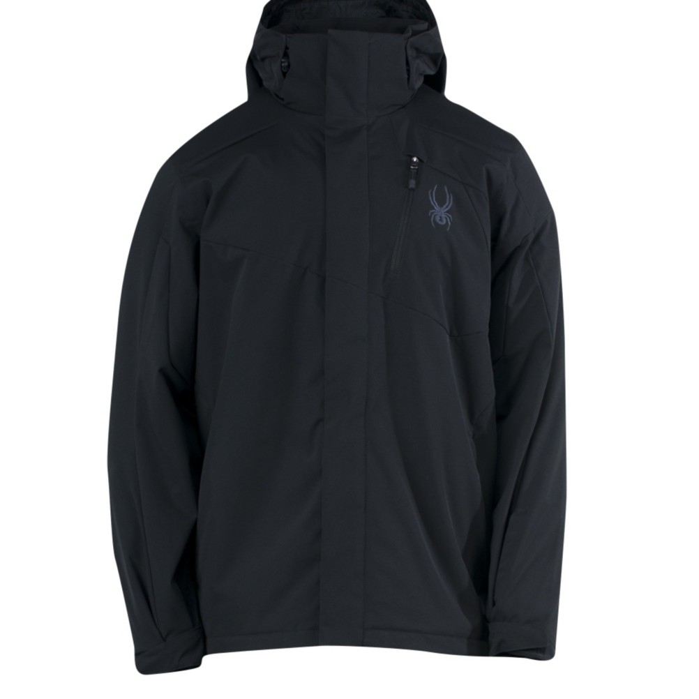 Spyder Sentinel Mens Insulated Ski Jacket, Black-Black-Black, swatch