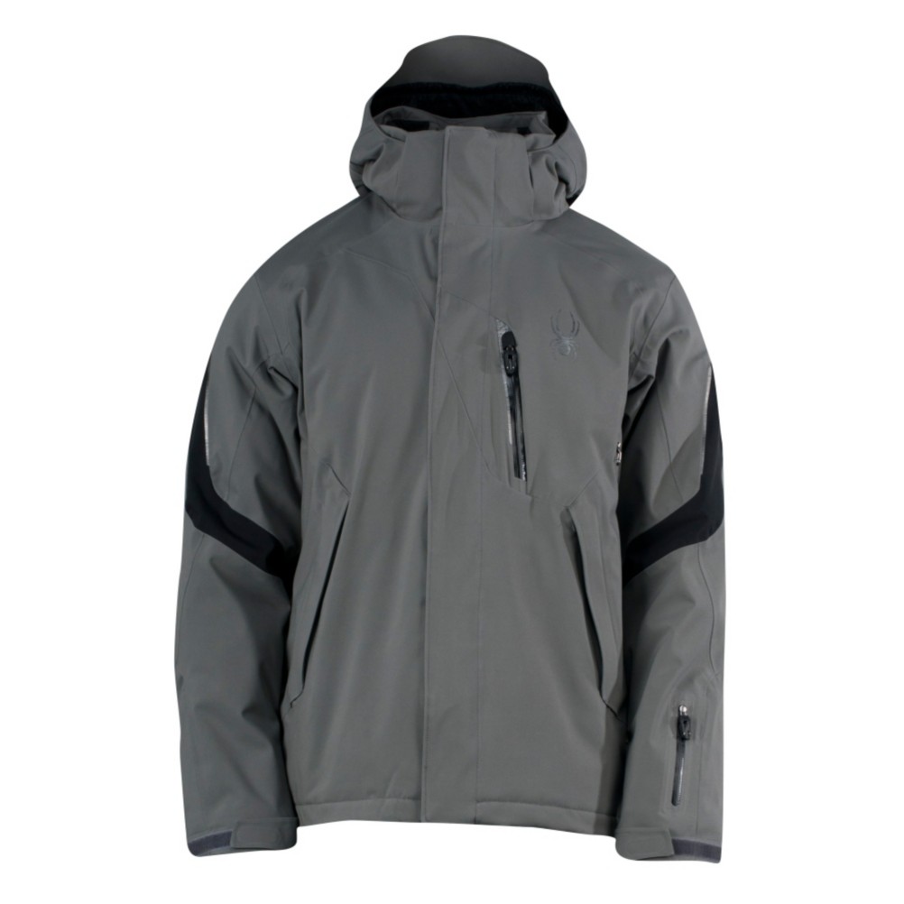 Spyder Rival Mens Insulated Ski Jacket, Castlerock-Black, swatch