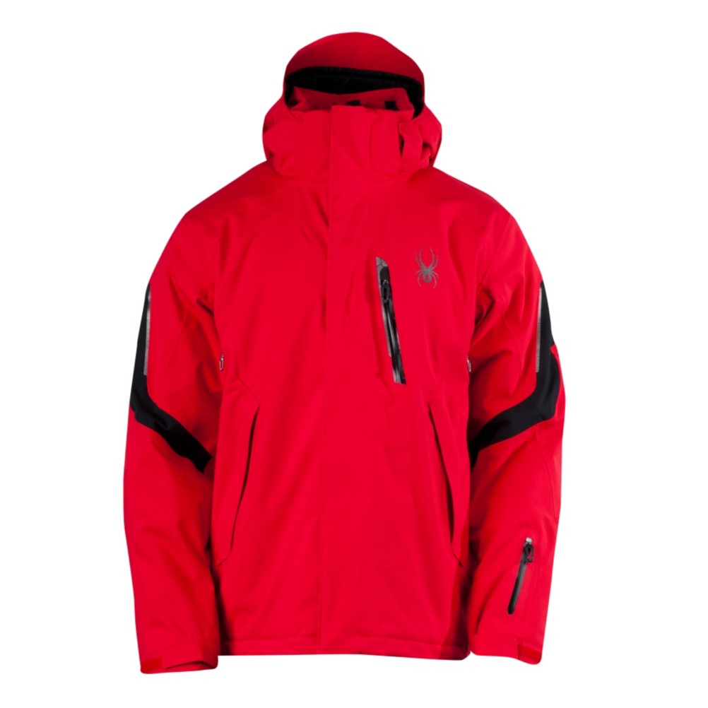 Spyder Rival Mens Insulated Ski Jacket, Red-Black, swatch