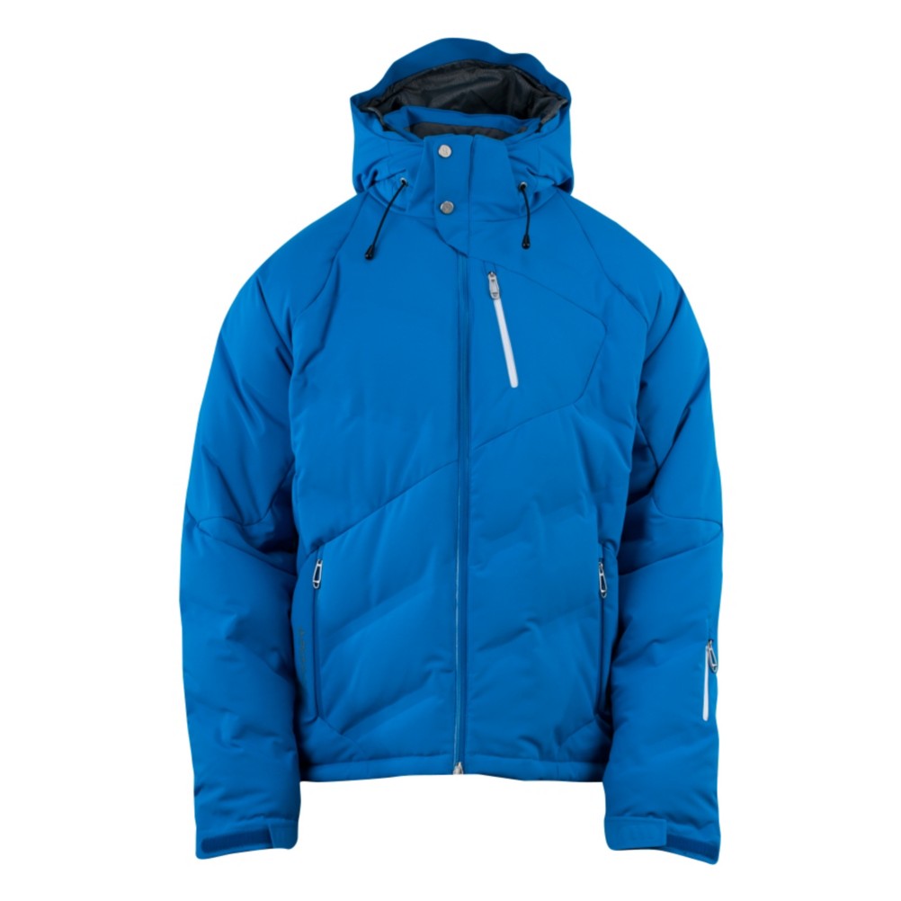 Spyder Rocket Down Mens Insulated Ski Jacket, Collegiate Blue-White, swatch