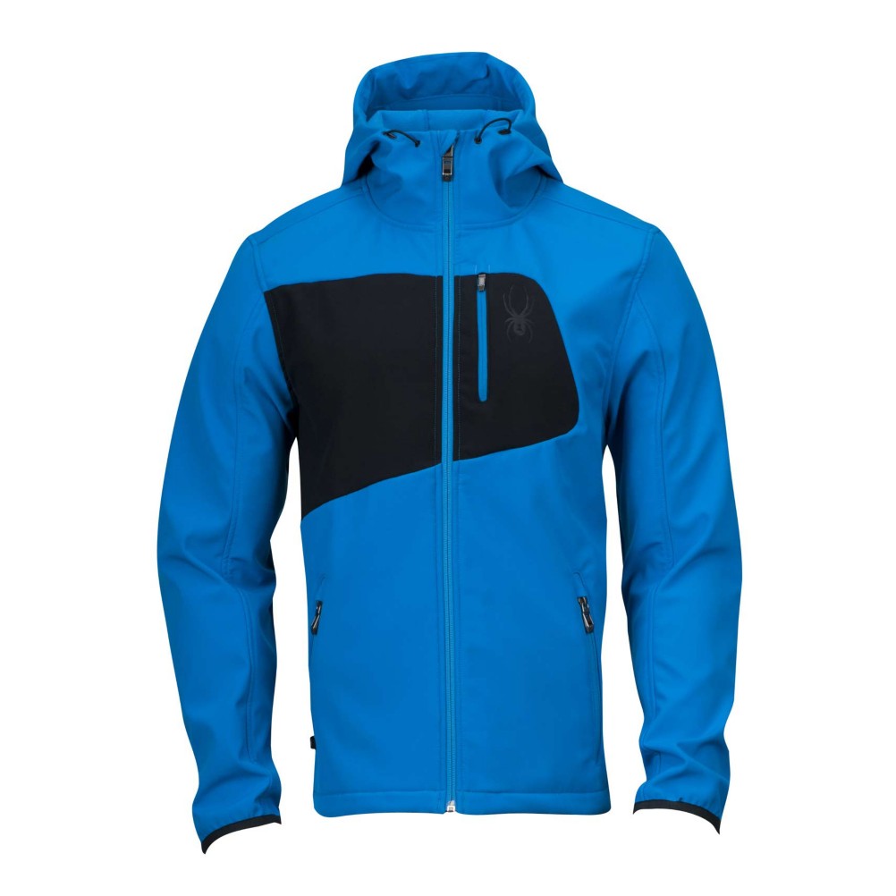 Spyder Patsch Hoody Soft Shell Ski Jacket, Collegiate-Black, swatch